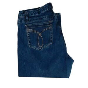 Calvin Klein Jeans Capri Pants Women Size 16 Dark Wash Blue